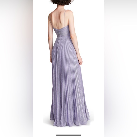 NWT $695 Halston Maycee Pleated Shimmer Jersey Gown Amethyst 10 - Picture 4 of 11